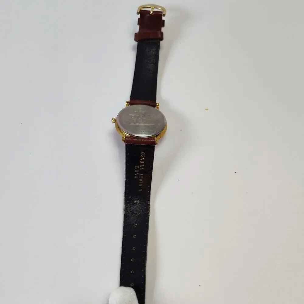 Vintage Timex Disney Tigger Watch Large Dial Brown Strap